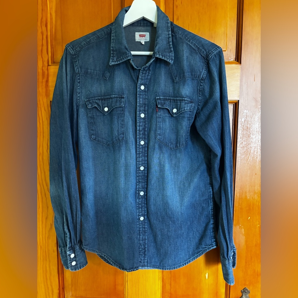 Levi's Dark Blue Denim Button-Up Shirt